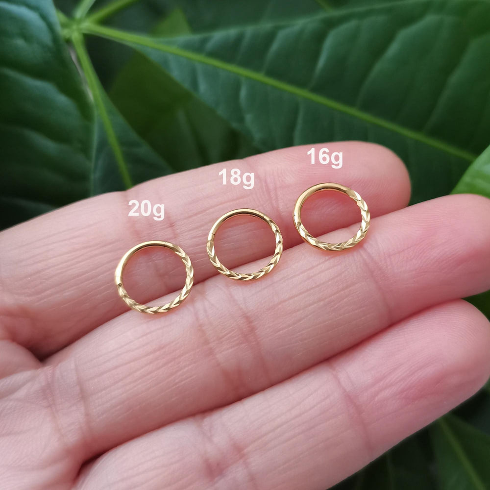 Titanium Implant Grade Braid Nose Ring Hinged Segment Nose Ring, Septum Clicker Ring, Nose Hoop, Clicker Ring, Tiny Ring, Daith Hoop