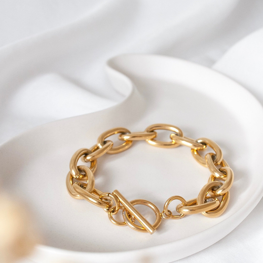 Chunky 18K Gold Cable Bracelet