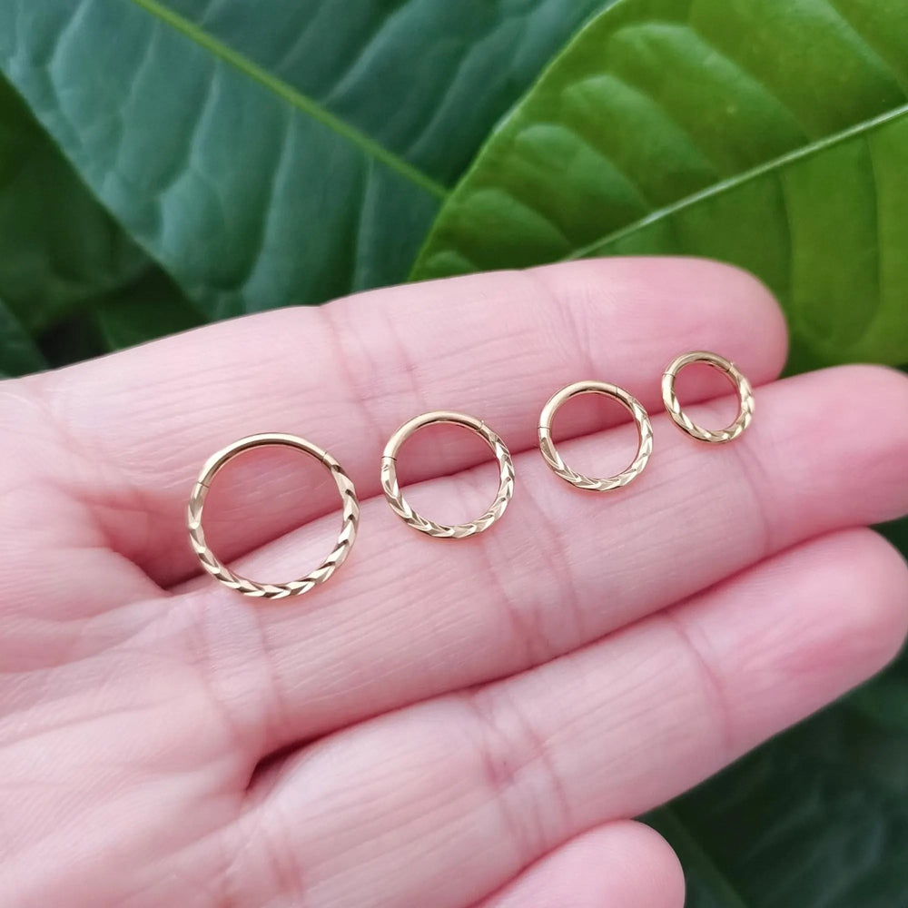 Titanium Implant Grade Braid Nose Ring Hinged Segment Nose Ring, Septum Clicker Ring, Nose Hoop, Clicker Ring, Tiny Ring, Daith Hoop