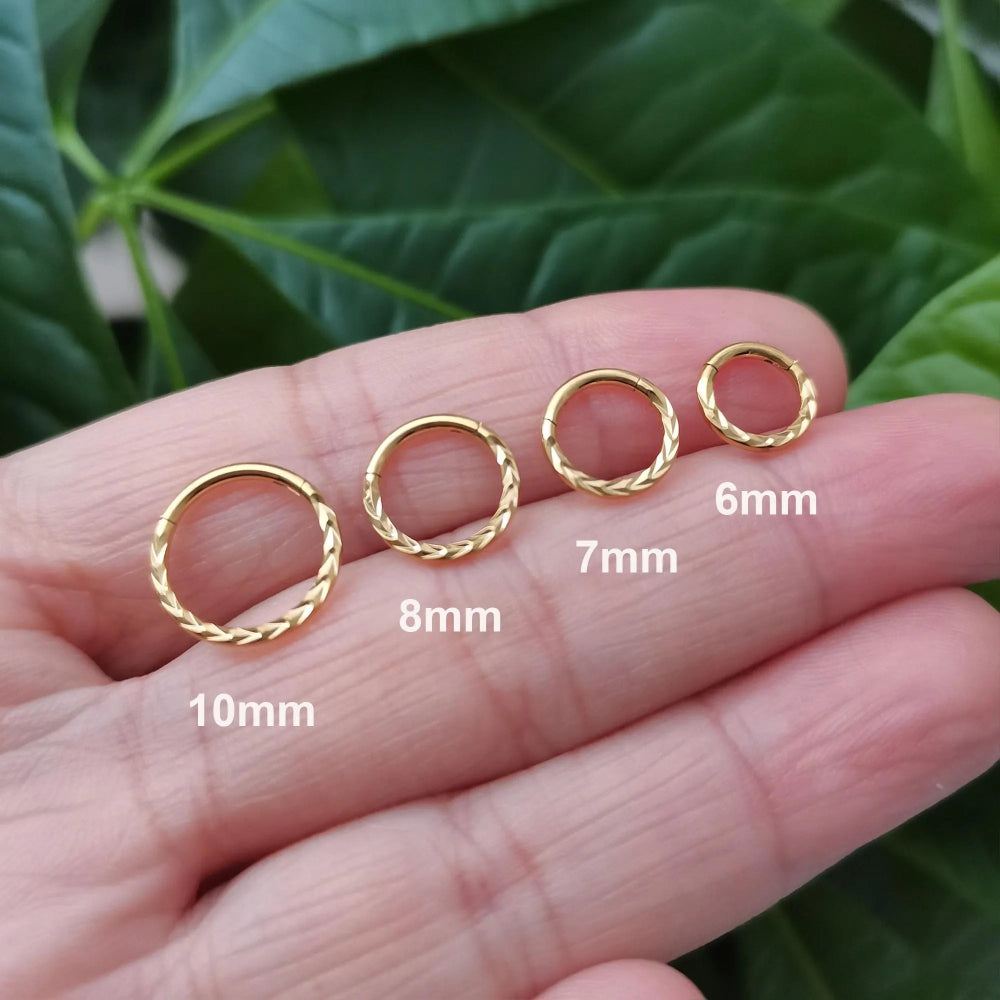 Titanium Implant Grade Braid Nose Ring Hinged Segment Nose Ring, Septum Clicker Ring, Nose Hoop, Clicker Ring, Tiny Ring, Daith Hoop