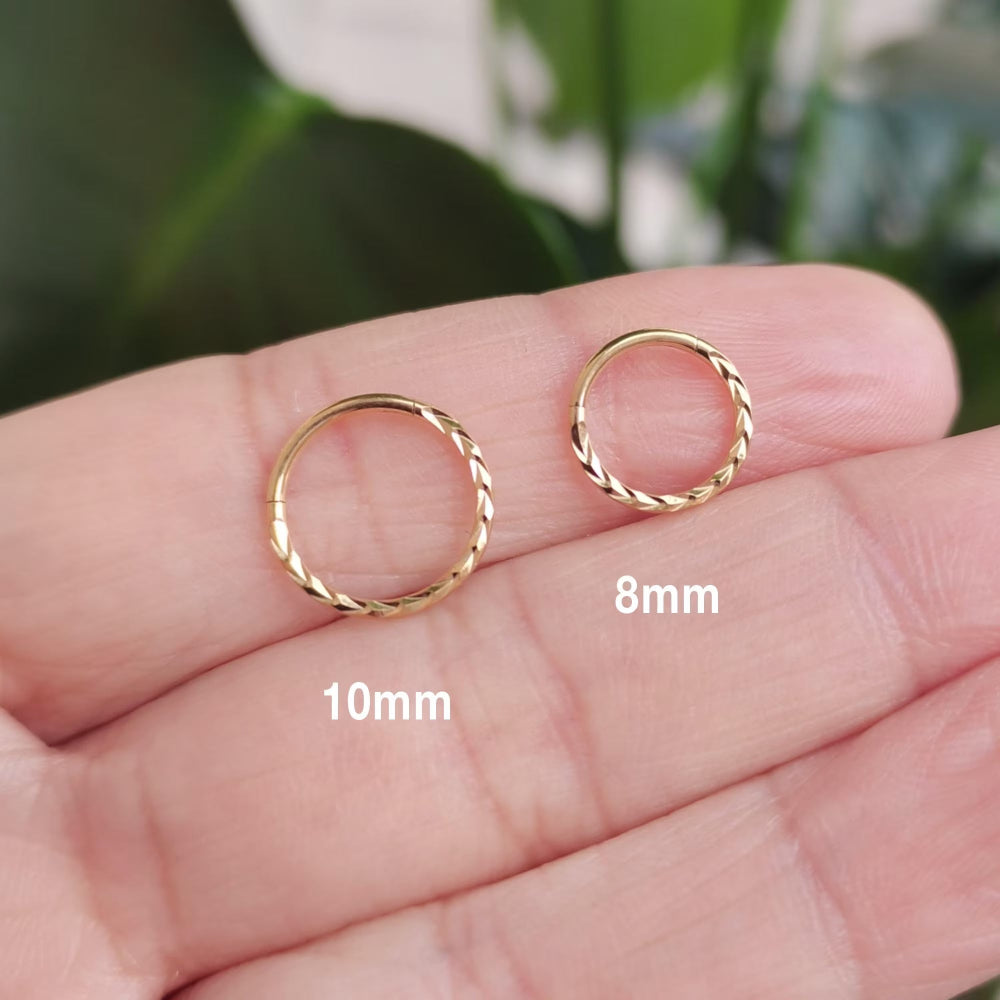 Titanium Implant Grade Braid Nose Ring Hinged Segment Nose Ring, Septum Clicker Ring, Nose Hoop, Clicker Ring, Tiny Ring, Daith Hoop