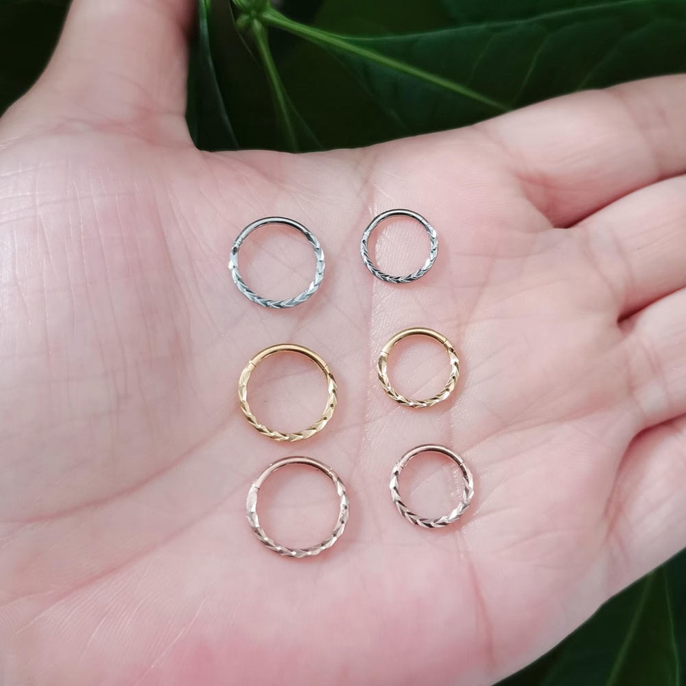 Titanium Implant Grade Braid Nose Ring Hinged Segment Nose Ring, Septum Clicker Ring, Nose Hoop, Clicker Ring, Tiny Ring, Daith Hoop