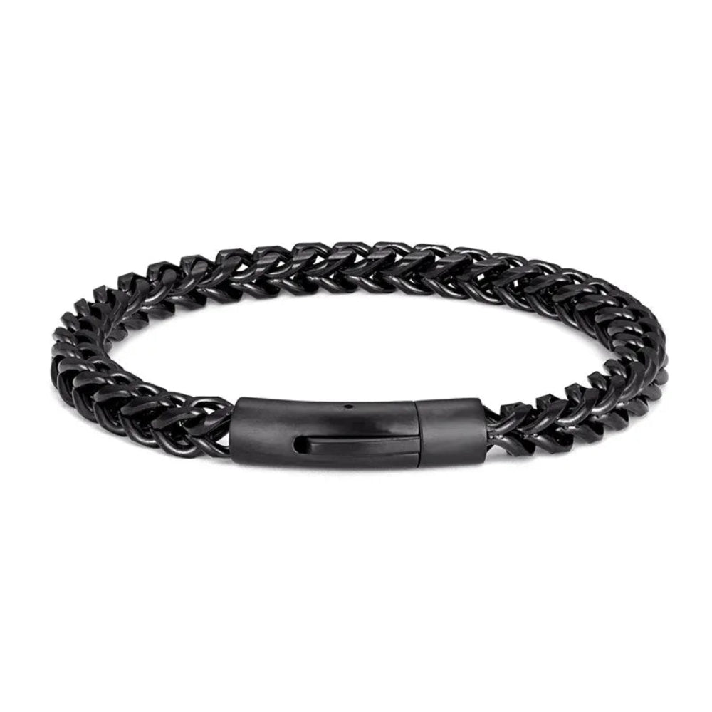 Locomotive Men Punk Rock Bicycle Chain Bracelet 18K Gold Plated Stainless Steel Magnet Button Male Jewelry Gifts
