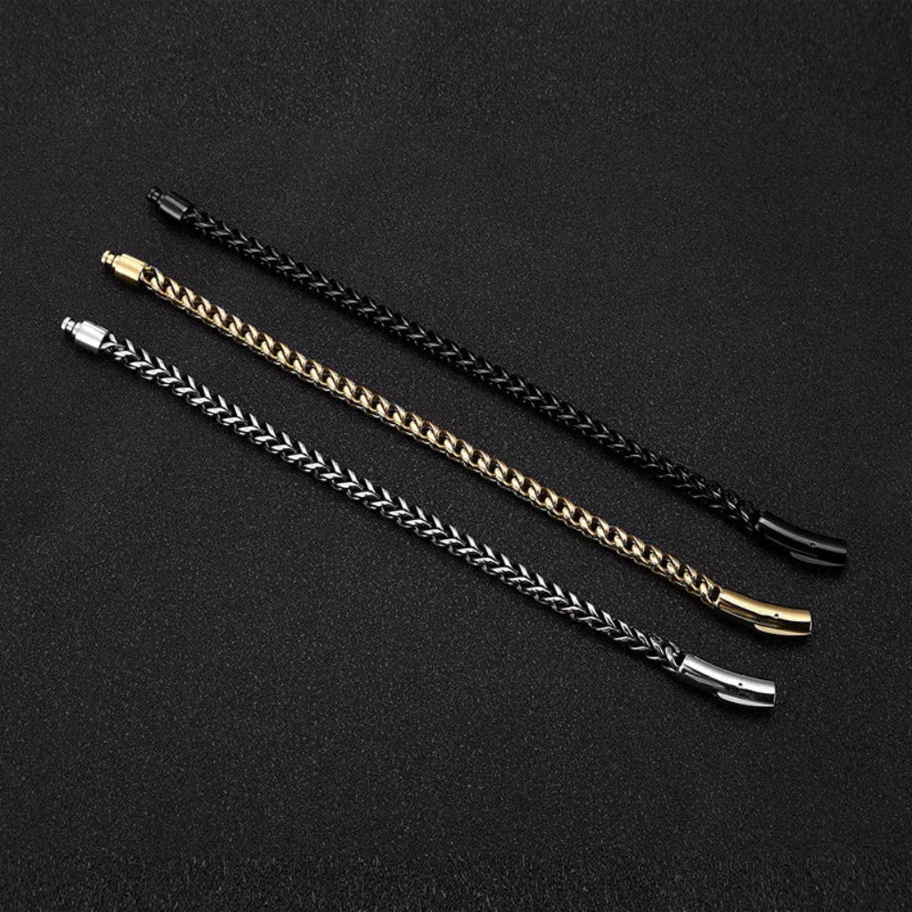 Locomotive Men Punk Rock Bicycle Chain Bracelet 18K Gold Plated Stainless Steel Magnet Button Male Jewelry Gifts