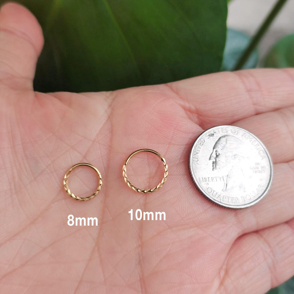 Titanium Implant Grade Braid Nose Ring Hinged Segment Nose Ring, Septum Clicker Ring, Nose Hoop, Clicker Ring, Tiny Ring, Daith Hoop