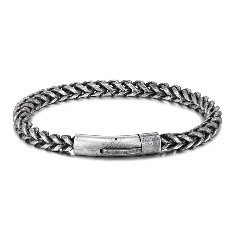 Locomotive Men Punk Rock Bicycle Chain Bracelet 18K Gold Plated Stainless Steel Magnet Button Male Jewelry Gifts