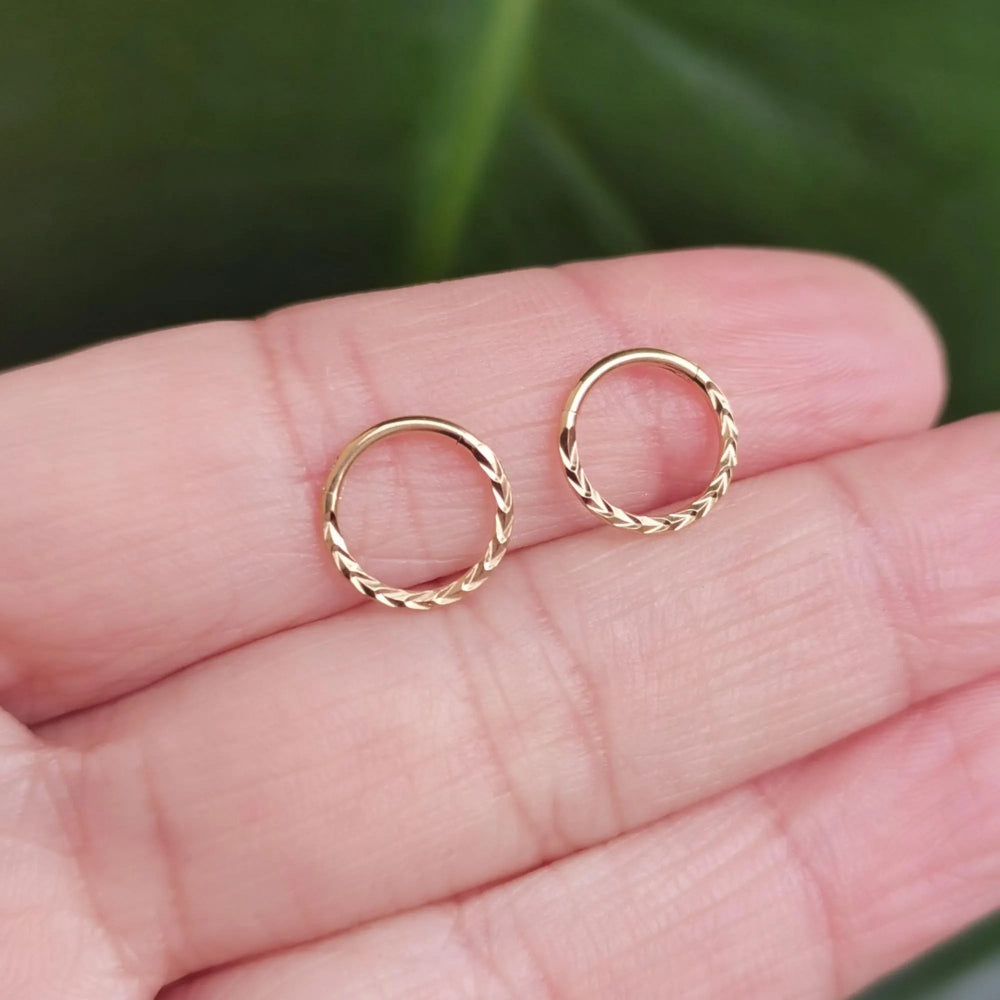 Titanium Implant Grade Braid Nose Ring Hinged Segment Nose Ring, Septum Clicker Ring, Nose Hoop, Clicker Ring, Tiny Ring, Daith Hoop