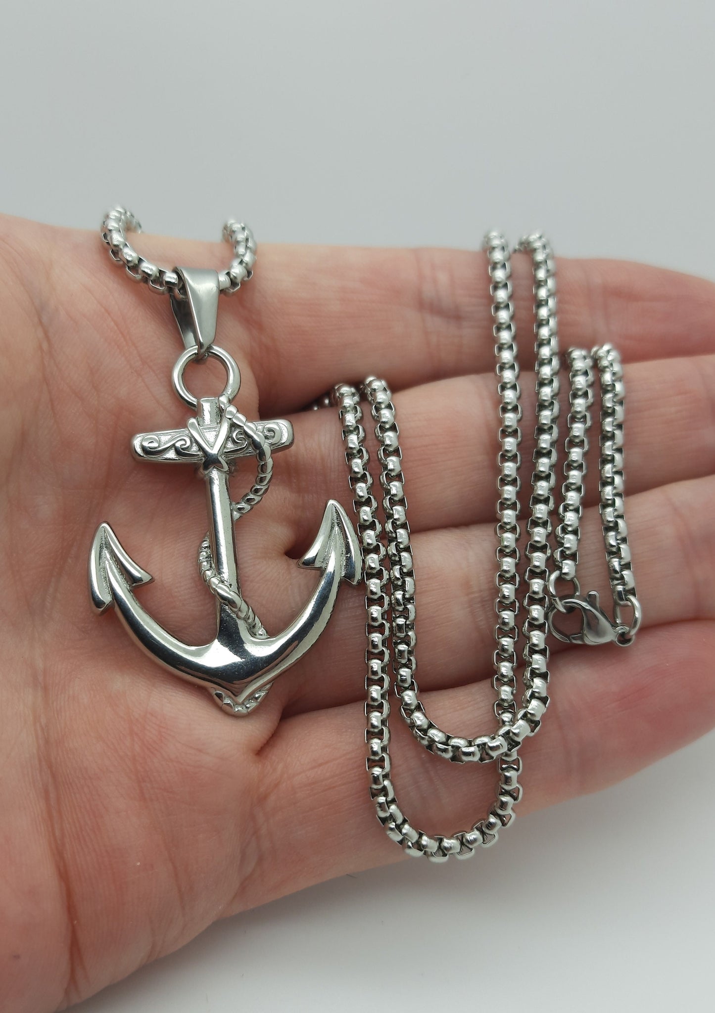 Mens Anchor Pendant Necklace Nautical Gift for Sailors Mens Travel Charm