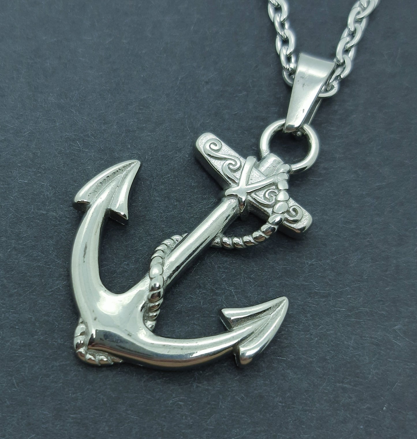 Mens Anchor Pendant Necklace Nautical Gift for Sailors Mens Travel Charm