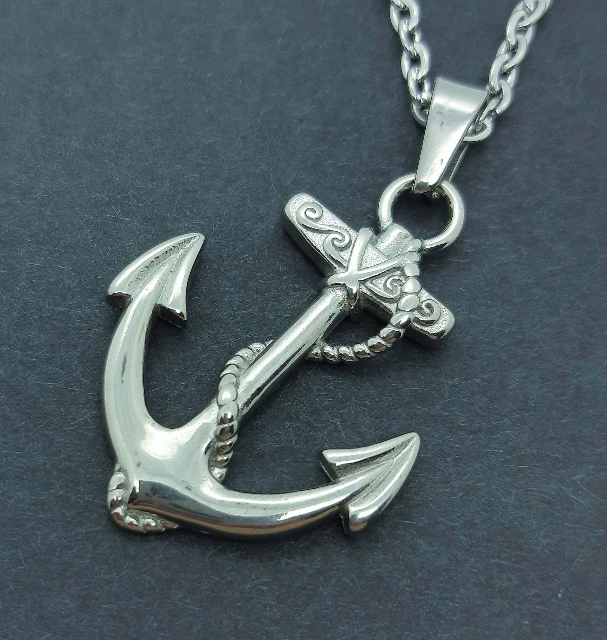 Mens Anchor Pendant Necklace Nautical Gift for Sailors Mens Travel Charm